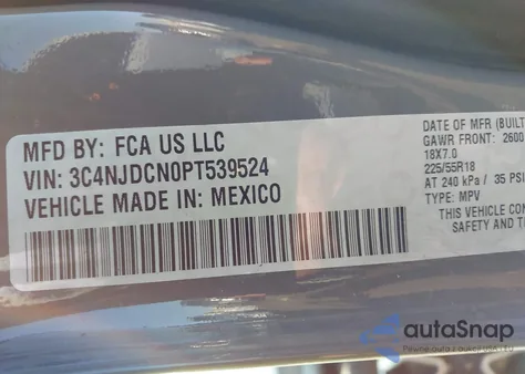 2023 Jeep Compass Limited 4X4 from USA, damaged, VIN 3C4NJDCN0PT539524